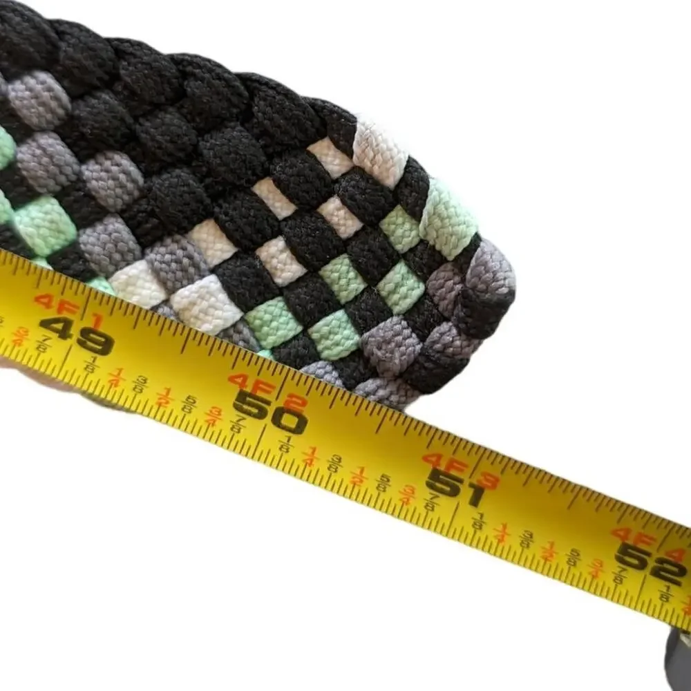 Vintage Belt Mens Rope Woven D Ring Y2K Black White Gray Green Large Preppy